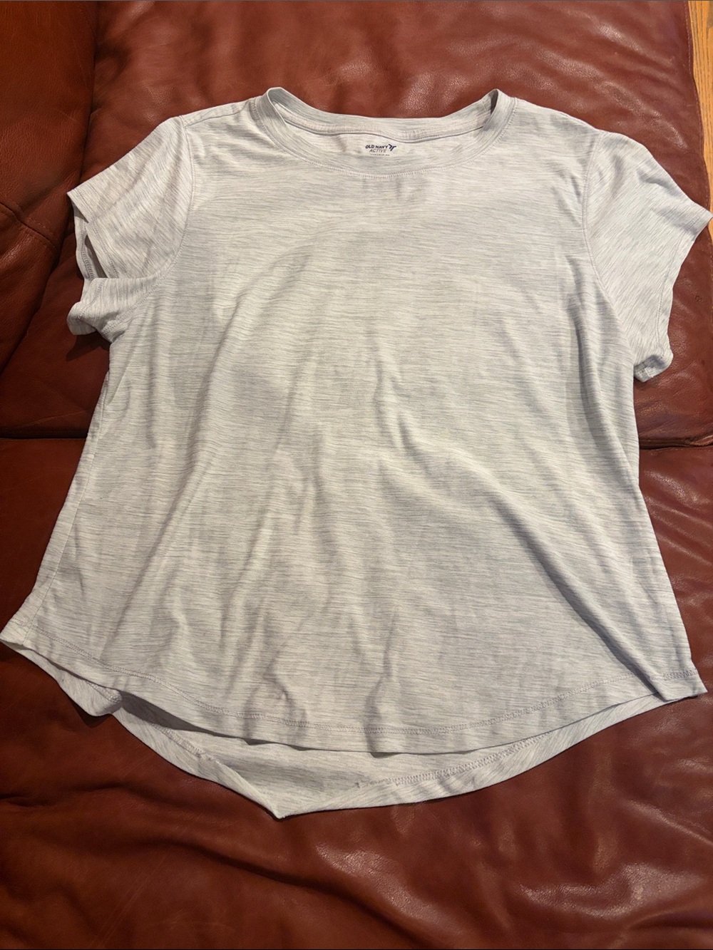 Old Navy Active Breathe On Heathered Light Gray Short Sleeve Crew Tee Large
